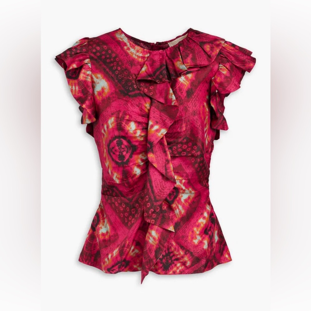 Ulla Johnson Vida Silk Printed Top - Size 4
